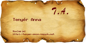 Tenyér Anna névjegykártya